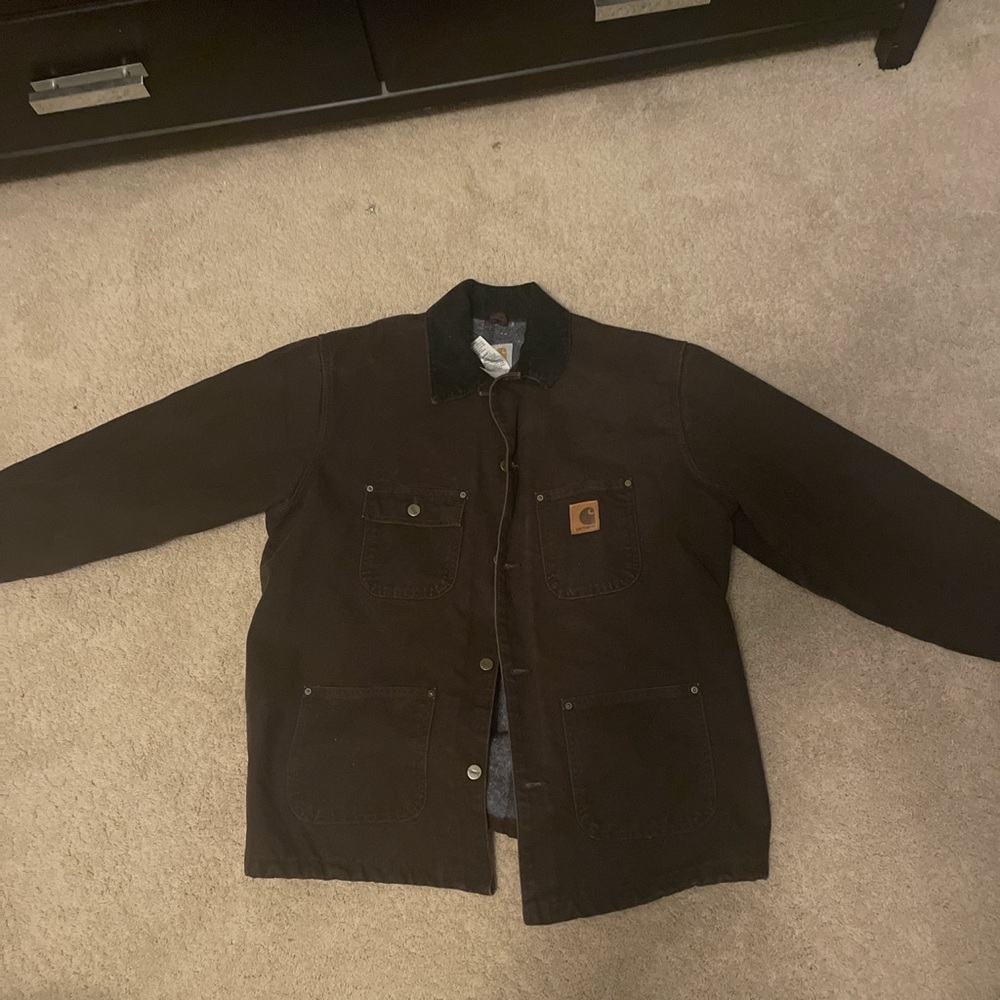 dark brown carhartt jacket